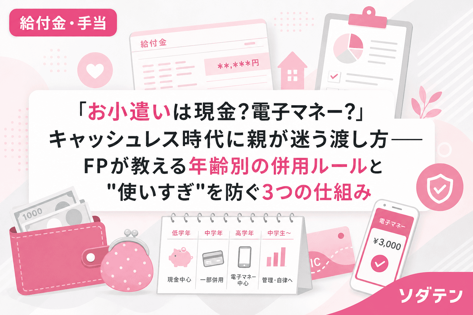 「お小遣いは現金?電子マネー?」キャッシュレス時代に親が迷う渡し方──FPが教える年齢別の併用ルールと"使いすぎ"を防ぐ3つの仕組み
