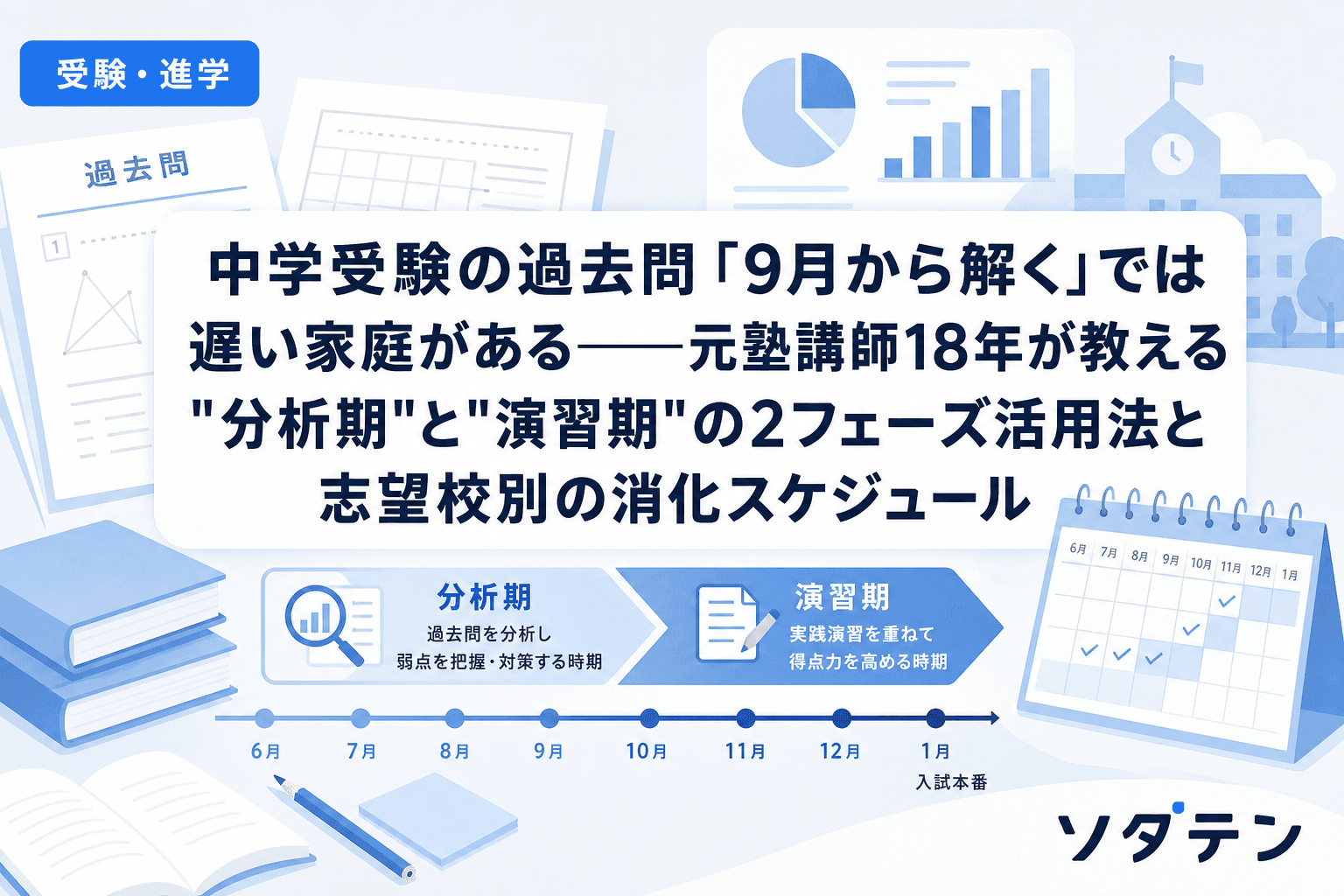 中学受験の過去問「9月から解く」では遅い家庭がある──元塾講師18年が教える"分析期"と"演習期"の2フェーズ活用法と志望校別の消化スケジュール