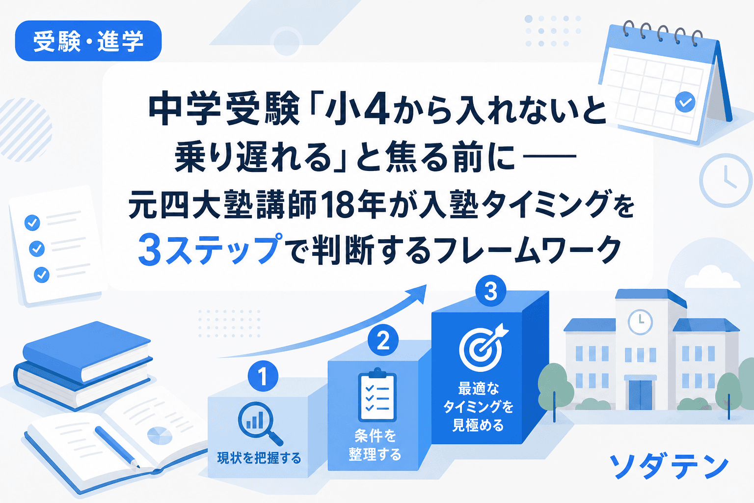 中学受験「小4から入れないと乗り遅れる」と焦る前に──元四大塾講師18年が入塾タイミングを3ステップで判断するフレームワーク