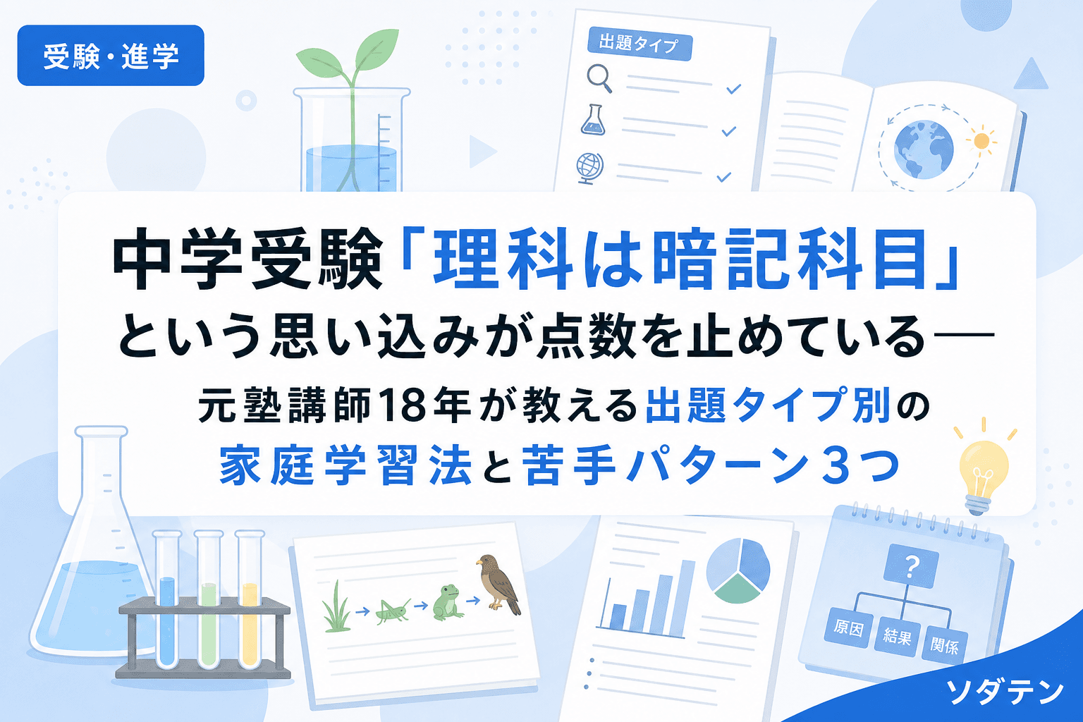 中学受験「理科は暗記科目」という思い込みが点数を止めている──元塾講師18年が教える出題タイプ別の家庭学習法と苦手パターン3つ