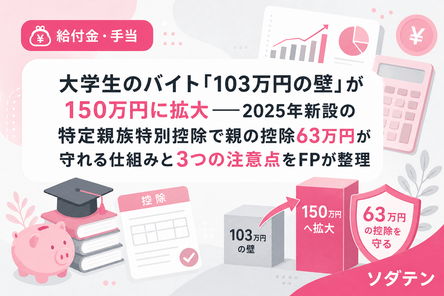 大学生のバイト「103万円の壁」が150万円に拡大──2025年新設の特定親族特別控除で親の控除63万円が守れる仕組みと3つの注意点をFPが整理