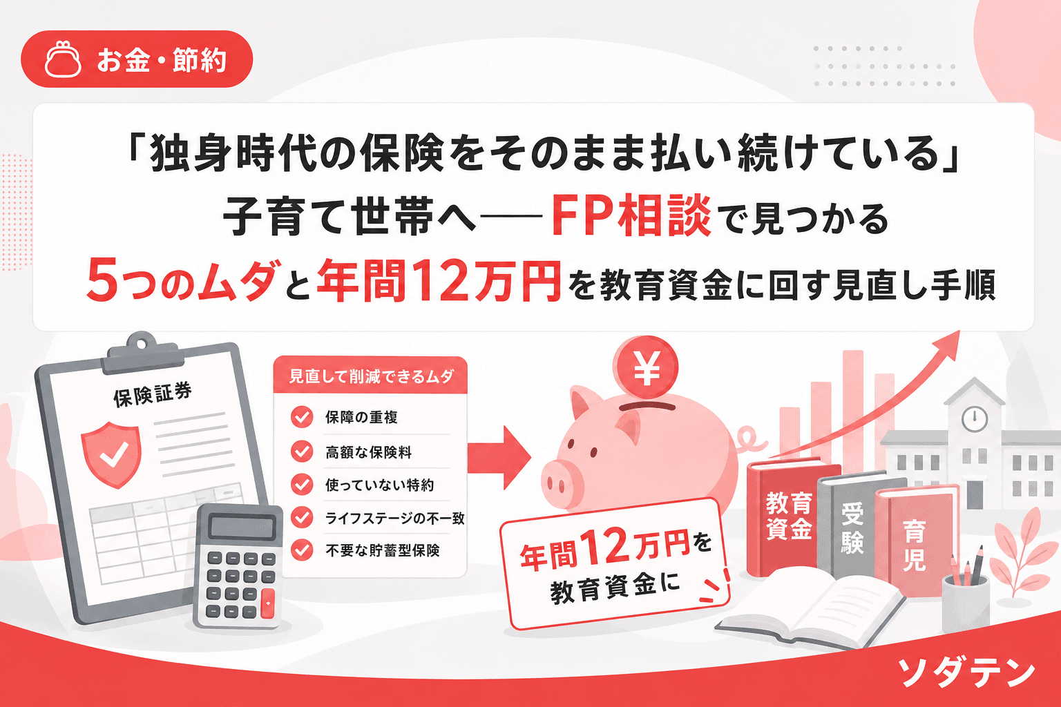 「独身時代の保険をそのまま払い続けている」子育て世帯へ──FP相談で見つかる5つのムダと年間12万円を教育資金に回す見直し手順