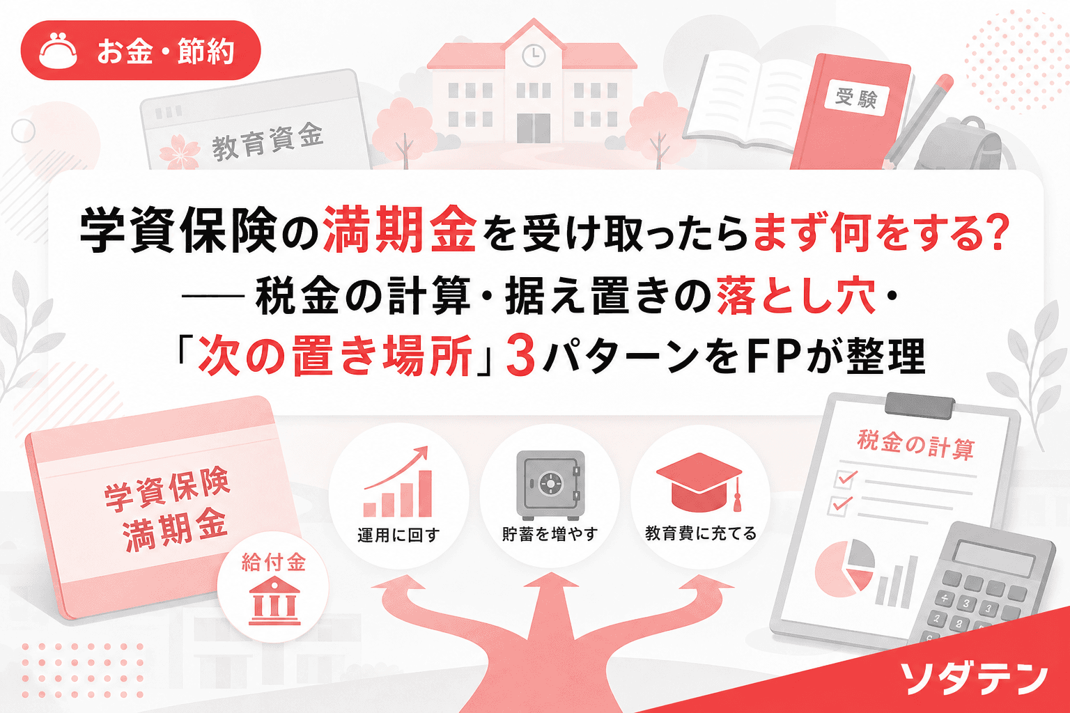 学資保険の満期金を受け取ったらまず何をする?──税金の計算・据え置きの落とし穴・「次の置き場所」3パターンをFPが整理