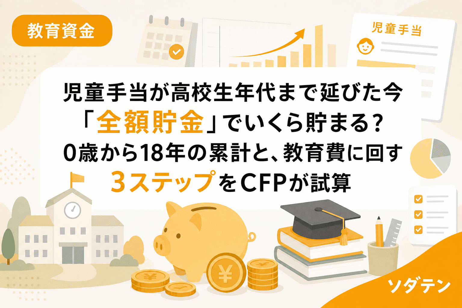 児童手当が高校生年代まで延びた今「全額貯金」でいくら貯まる?0歳から18年の累計と、教育費に回す3ステップをCFPが試算