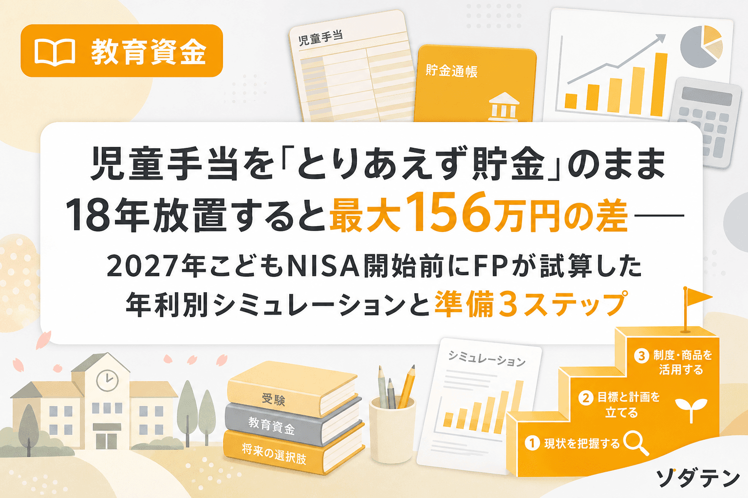 児童手当を「とりあえず貯金」のまま18年放置すると最大156万円の差──2027年こどもNISA開始前にFPが試算した年利別シミュレーションと準備3ステップ