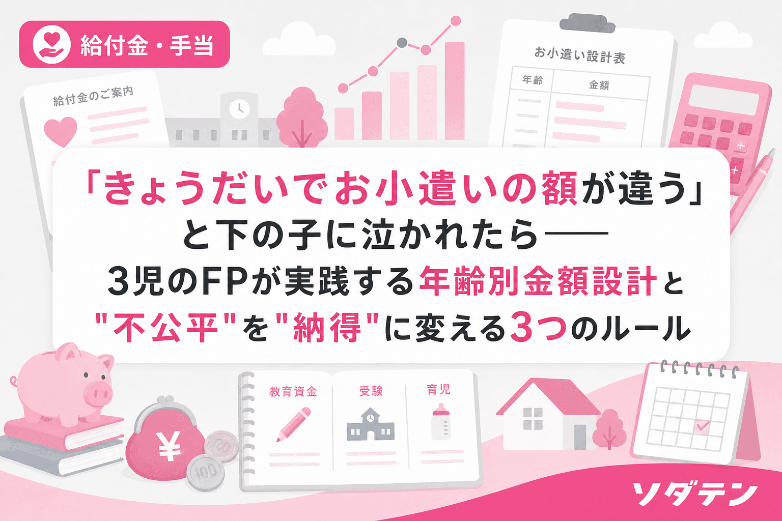 「きょうだいでお小遣いの額が違う」と下の子に泣かれたら──3児のFPが実践する年齢別金額設計と"不公平"を"納得"に変える3つのルール