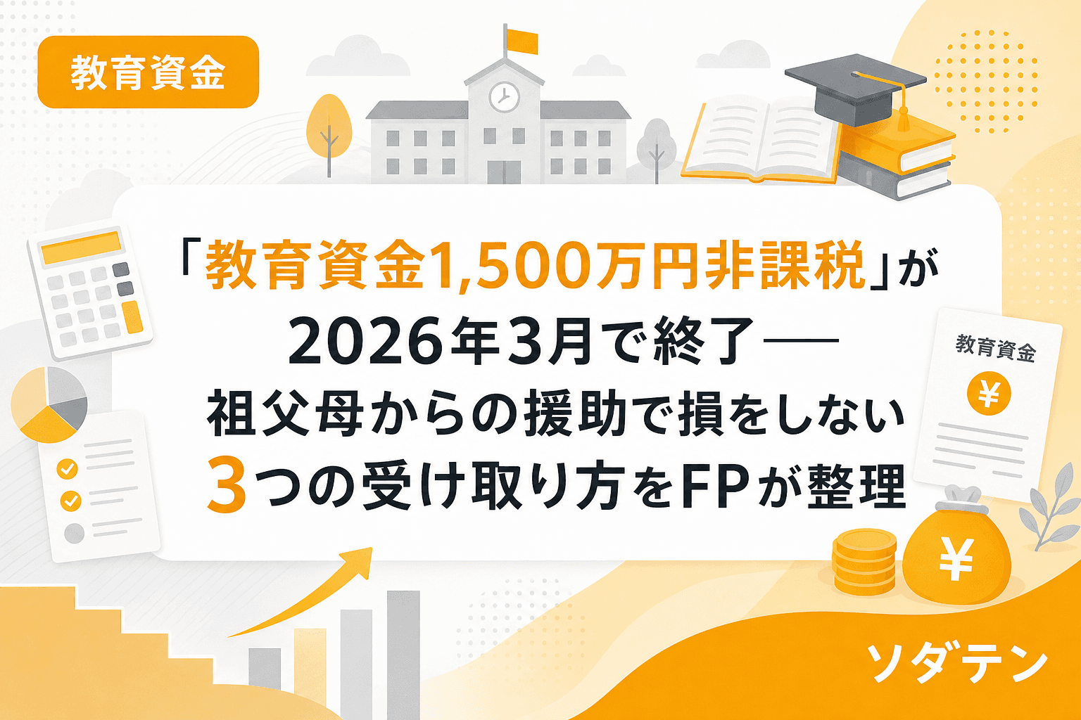 「教育資金1,500万円非課税」が2026年3月で終了──祖父母からの援助で損をしない3つの受け取り方をFPが整理