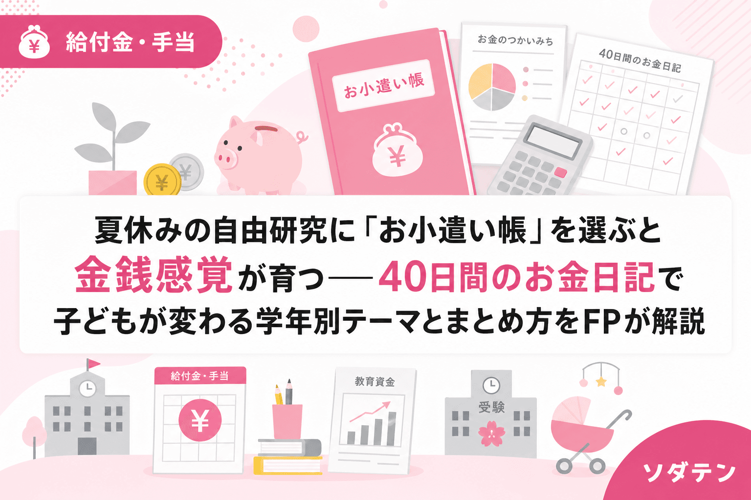 夏休みの自由研究に「お小遣い帳」を選ぶと金銭感覚が育つ──40日間のお金日記で子どもが変わる学年別テーマとまとめ方をFPが解説