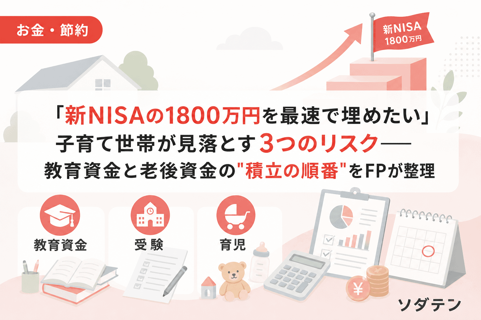 「新NISAの1800万円を最速で埋めたい」子育て世帯が見落とす3つのリスク──教育資金と老後資金の"積立の順番"をFPが整理