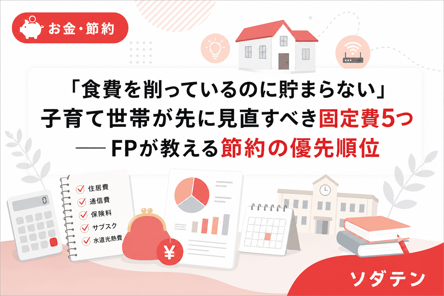 「食費を削っているのに貯まらない」子育て世帯が先に見直すべき固定費5つ──FPが教える節約の優先順位