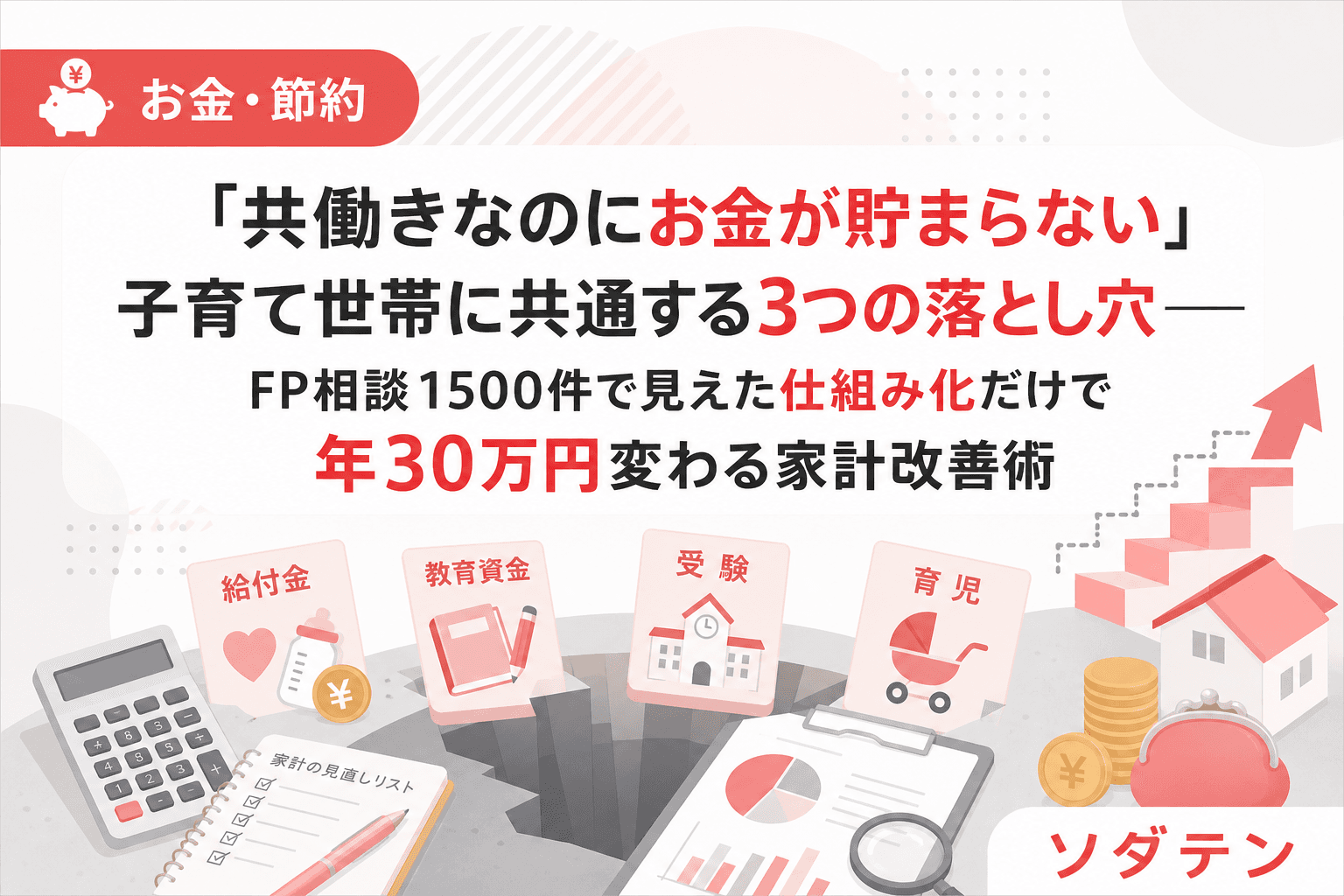 「共働きなのにお金が貯まらない」子育て世帯に共通する3つの落とし穴──FP相談1500件で見えた仕組み化だけで年30万円変わる家計改善術